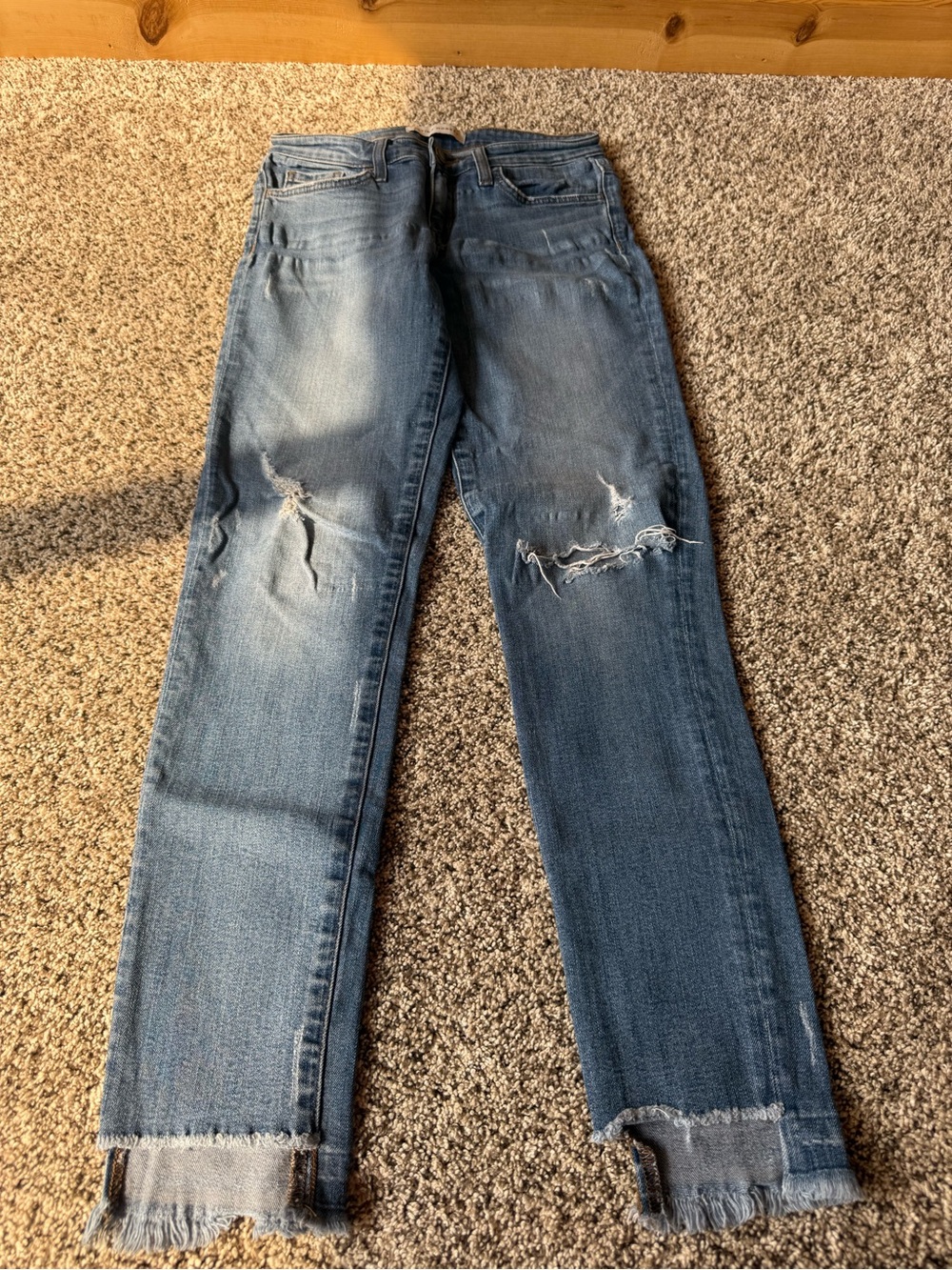 Flying Monkey Women's Skinny Distressed Blue Jeans